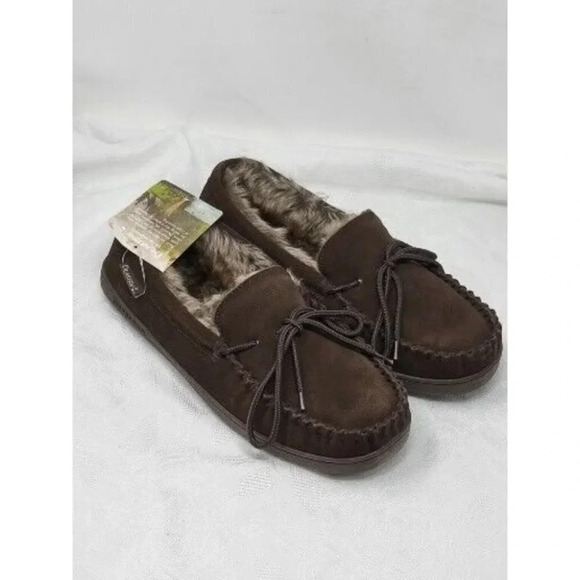 Bearpaw Casual Slippers Mens Moc II Light Rubber Cow Suede 1295M size 14 - Picture 1 of 6
